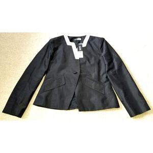 NWT $229 Womens Jacket-MARC RHYAN-black/white 100% silk "Art Deco" lined-8